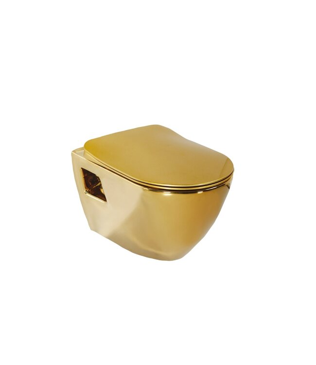 Hangtoilet Goud Creavit Tera TP325 met bidet incl. Softclose toiletbril