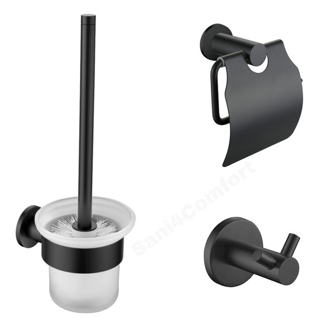 Toilet Accessoires Set Rondo Geborsteld Goud Toiletrolhouder Toiletborstelhouder en Jashaak Toilet Accessoires Set Rondo Geborsteld Goud Toiletrolhouder Toiletborstelhouder en Jashaak