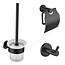 ALONI Toilet Accessoires Set Rondo Geborsteld koper Toiletrolhouder Toiletborstelhouder en Jashaak