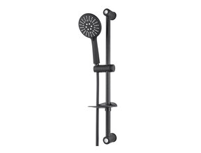 Glijstang set Douche Mila Zwart met 3-standen handdouche zeephouder
