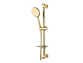 Glijstang set Douche Mila Goud met 3-standen handdouche zeephouder