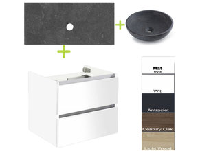 Badkamermeubel set Trend Dynasty Wit 60x47x52 cm natuursteen Topblad en Waskom