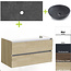 SANI-SUPPLY Badkamermeubel set Trend Dynasty Century Oak 100x47x52 cm natuursteen Topblad en Waskom