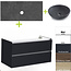 SANI-SUPPLY Badkamermeubel set Trend Dynasty Mat Wit 100x47x52 cm natuursteen Topblad en Waskom