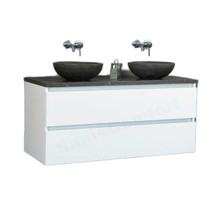Badkamermeubel set Trend Dynasty Wit 120x47x52 cm natuursteen Topblad en Waskommmen