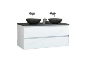 Badkamermeubel set Trend Dynasty Wit 120x47x52 cm natuursteen Topblad en Waskommmen