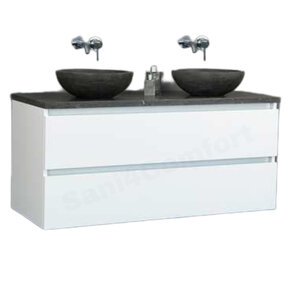 Badkamermeubel set Trend Dynasty Wit 120x47x52 cm natuursteen Topblad en Waskommmen