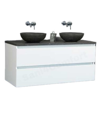 SANI-SUPPLY Badkamermeubel set Trend Dynasty Wit 120x47x52 cm natuursteen Topblad en Waskommmen