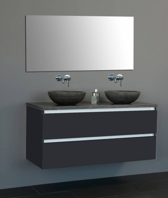 Badkamermeubel set Trend Dynasty Wit 120x47x52 cm natuursteen Topblad en Waskommmen