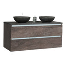 Badkamermeubel set Trend Dynasty Century Oak 120x47x52 cm natuursteen Topblad en Waskommmen