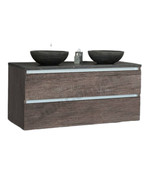 Badkamermeubel set Trend Dynasty Century Oak 120x47x52 cm natuursteen Topblad en Waskommmen Badkamermeubel set Trend Dynasty Century Oak 120x47x52 cm natuursteen Topblad en Waskommmen