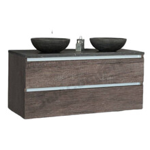 Badkamermeubel set Trend Dynasty Century Oak 120x47x52 cm natuursteen Topblad en Waskommmen