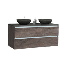 Badkamermeubel set Trend Dynasty Century Oak 120x47x52 cm natuursteen Topblad en Waskommmen