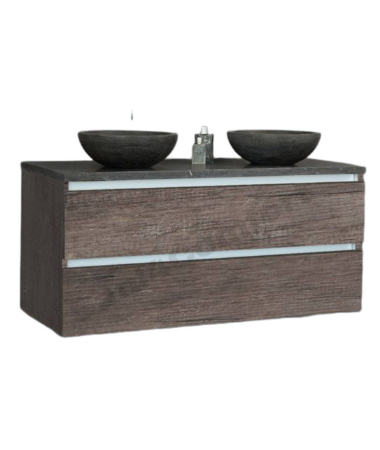 Badkamermeubel set Trend Dynasty Century Oak 120x47x52 cm natuursteen Topblad en Waskommmen Badkamermeubel set Trend Dynasty Century Oak 120x47x52 cm natuursteen Topblad en Waskommmen