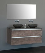 Badkamermeubel set Trend Dynasty Antraciet 120x47x52 cm natuursteen Topblad en Waskommmen