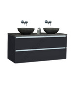 Badkamermeubel set Trend Dynasty Antraciet 120x47x52 cm natuursteen Topblad en Waskommmen