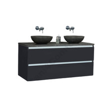 Badkamermeubel set Trend Dynasty Antraciet 120x47x52 cm natuursteen Topblad en Waskommmen