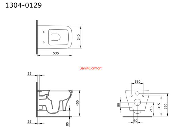 Hangtoilet Bocchi Firenze Glans Wit Randloos vierkant (excl.) Wc-bril