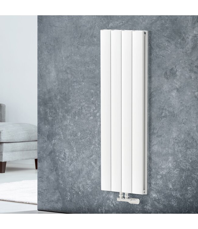Designradiator King 120x37.5cm 900 Watt Wit Middenonderaansluiting
