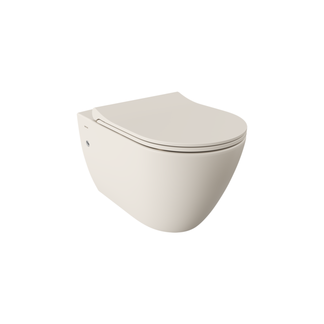 Hangtoilet Venezia Randloos Mat Jasmijn 57x36x35cm excl. Toiletbril Hangtoilet Venezia Randloos Mat Jasmijn 57x36x35cm excl. Toiletbril