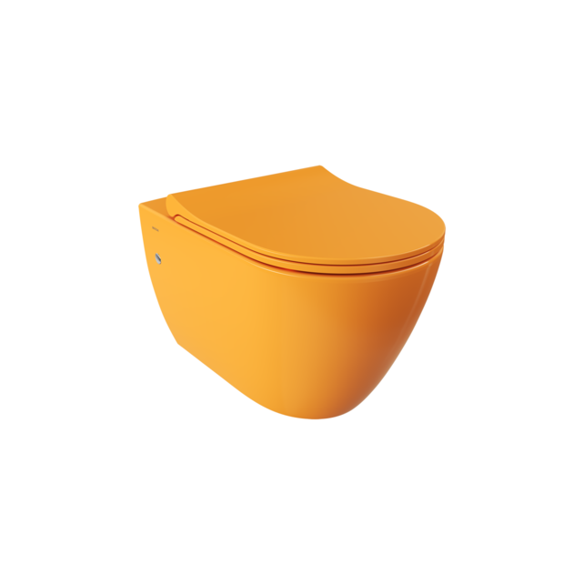 Hangtoilet Venezia Randloos Manderijn 57x36x35cm excl. Toiletbril Hangtoilet Venezia Randloos Manderijn 57x36x35cm excl. Toiletbril