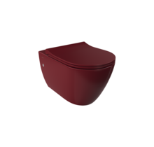 Hangtoilet Venezia Randloos Bordeaux Rood 57x36x35cm excl. Toiletbril