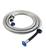 Doucheslang Aloni Queen Chroom 200 tot 240 cm Metaal Flexibele Blister verpakking