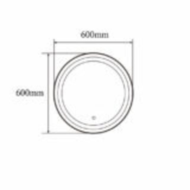 Badkamerspiegel Zwart Rond Hamburg 60cm Anti condens en Led-verlichting touch schakelaar met spiegelverwarming