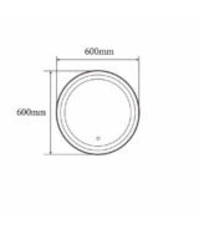 FABRIECIO Badkamerspiegel Zwart Rond Hamburg 60cm Anti condens en Led-verlichting touch schakelaar met spiegelverwarming