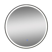 Badkamerspiegel Zwart Rond Hamburg 90cm Anti condens en Led-verlichting touch schakelaar met spiegelverwarming Badkamerspiegel Zwart Rond Hamburg 90cm Anti condens en Led-verlichting touch schakelaar met spiegelverwarming