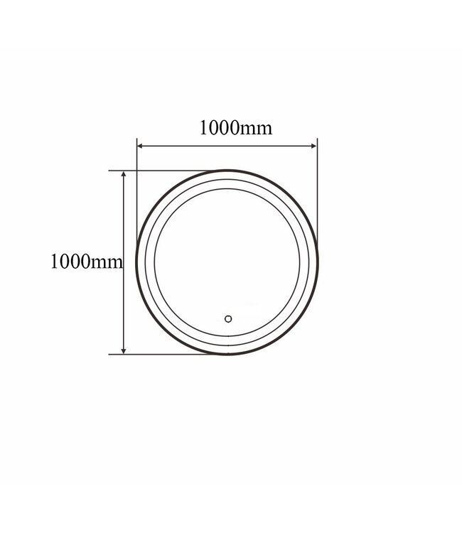 Badkamerspiegel Zwart Rond Hamburg 100cm Anti condens en Led-verlichting touch schakelaar met spiegelverwarming