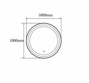 Badkamerspiegel Goud Geborsteld Rond Hamburg 100cm Anti condens en Led-verlichting touch schakelaar met spiegelverwarming Badkamerspiegel Goud Geborsteld Rond Hamburg 100cm Anti condens en Led-verlichting touch schakelaar met spiegelverwarming