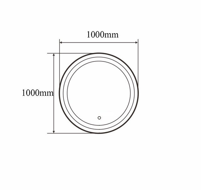 Badkamerspiegel Goud Geborsteld Rond Hamburg 100cm Anti condens en Led-verlichting touch schakelaar met spiegelverwarming Badkamerspiegel Goud Geborsteld Rond Hamburg 100cm Anti condens en Led-verlichting touch schakelaar met spiegelverwarming