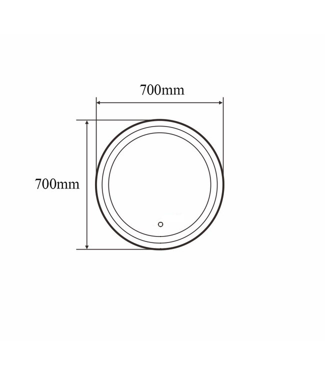 Badkamerspiegel Goud Geborsteld Rond Hamburg 70cm Anti condens en Led-verlichting touch schakelaar met spiegelverwarming