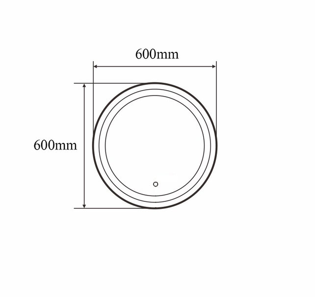 Badkamerspiegel Goud Geborsteld Rond Hamburg 60cm Anti condens en Led-verlichting touch schakelaar met spiegelverwarming Badkamerspiegel Goud Geborsteld Rond Hamburg 60cm Anti condens en Led-verlichting touch schakelaar met spiegelverwarming