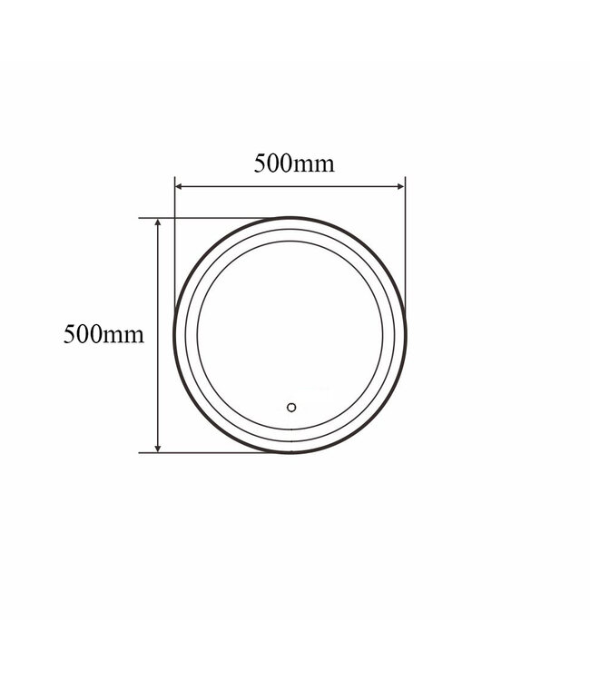 FABRIECIO Badkamerspiegel Goud Geborsteld Rond Hamburg 50cm Anti condens en Led-verlichting touch schakelaar met spiegelverwarming