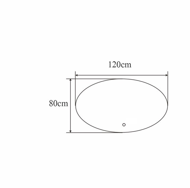 Ovaal Spiegel Bremen 120x80 cm met Dimbare Led-verlichting en spiegelverwarming