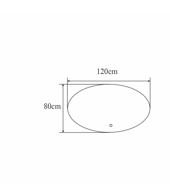 Ovaal Spiegel Bremen 120x80 cm met Dimbare Led-verlichting en spiegelverwarming