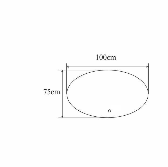 Ovaal Spiegel Bremen 100x75 cm met Dimbare Led-verlichting en spiegelverwarming Ovaal Spiegel Bremen 100x75 cm met Dimbare Led-verlichting en spiegelverwarming