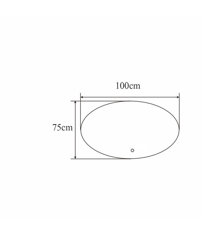 Ovaal Spiegel Bremen 100x75 cm met Dimbare Led-verlichting en spiegelverwarming