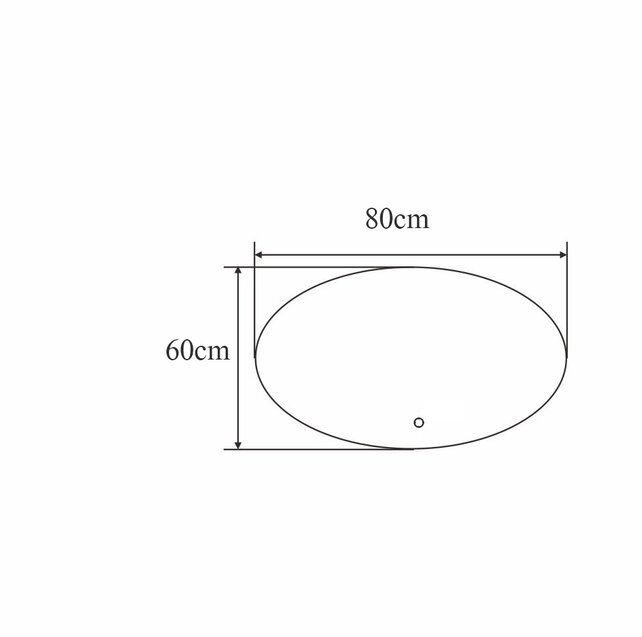 Ovaal Spiegel Bremen 80x60 cm met Dimbare Led-verlichting en spiegelverwarming
