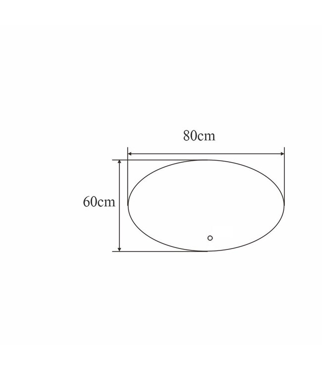 Ovaal Spiegel Bremen 80x60 cm met Dimbare Led-verlichting en spiegelverwarming