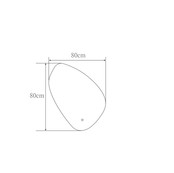 Ovaal spiegel Leipzig 80x80cm met Dimbare Led-Verlichting en Verwarming Touche bediening