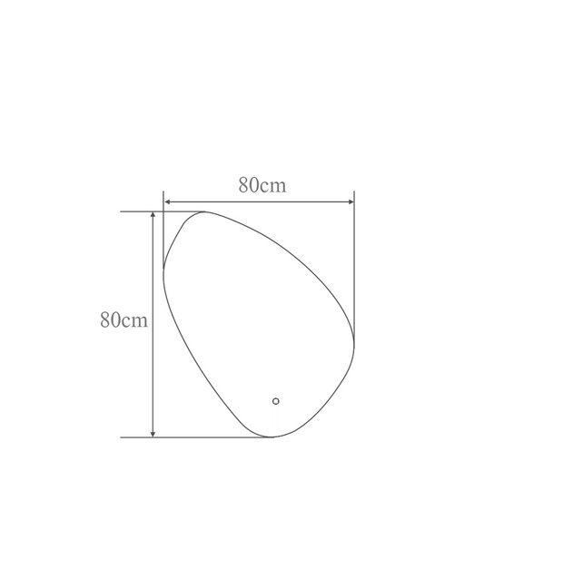 Ovaal spiegel Leipzig 80x80cm met Dimbare Led-Verlichting en Verwarming Touche bediening