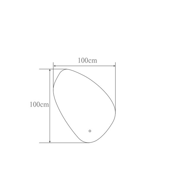 Ovaal spiegel Leipzig 100x100cm met Dimbare Led-Verlichting en Verwarming Touche bediening