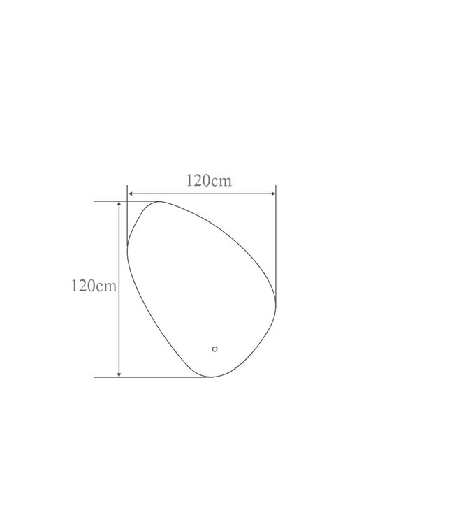 FABRIECIO Ovaal spiegel Leipzig 120x120cm met Dimbare Led-Verlichting en Verwarming Touche bediening