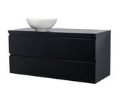 Badkamermeubel Sally met Topblad Mat Zwart 120x45x50cm Badkamermeubel Sally met Topblad Mat Zwart 120x45x50cm