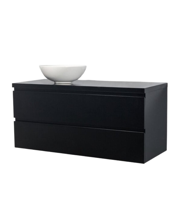 Badkamermeubel Sally met Topblad Mat Zwart 120x45x50cm