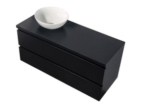 Badkamermeubel Sally met Topblad Mat Zwart 120x45x50cm