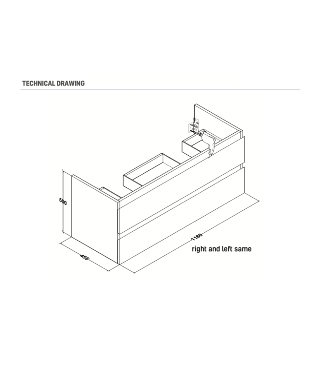 Badkamermeubel Sally met Topblad Mat Zwart 120x45x50cm